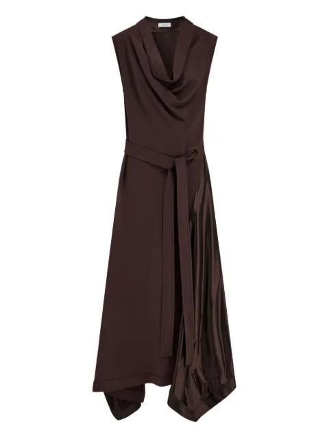 cowl-neck satin-panel dress by FERRAGAMO