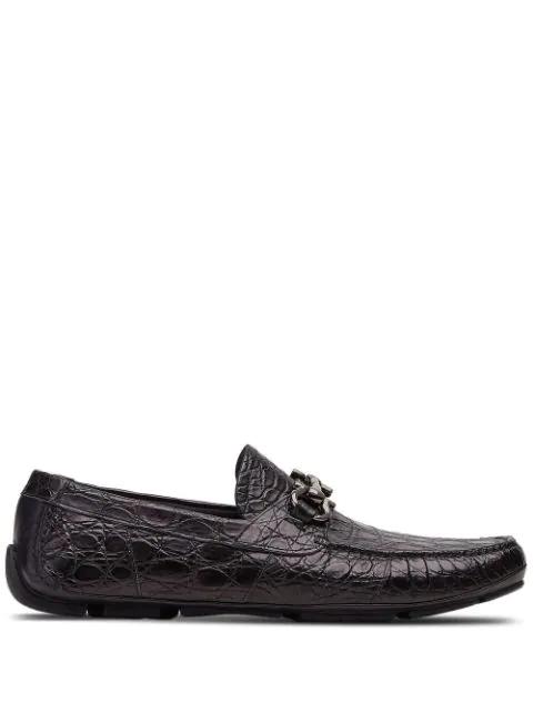 crocodile-effect leather loafers by FERRAGAMO