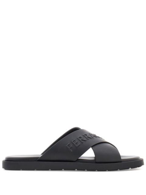 crossover-strap leather sandals by FERRAGAMO