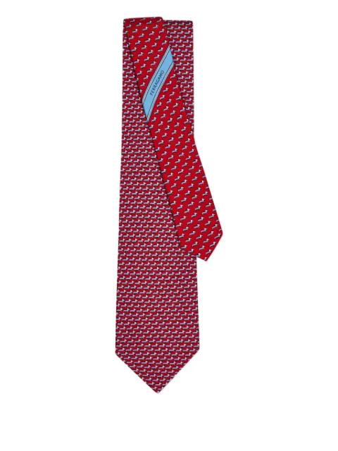 dachshund-print silk tie by FERRAGAMO