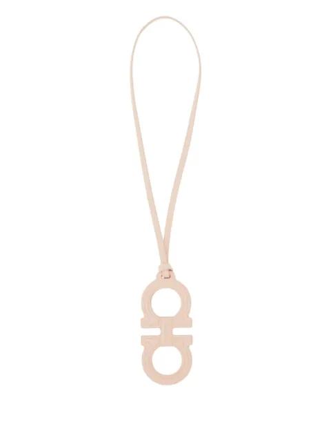 double-Gancini leather charm by FERRAGAMO
