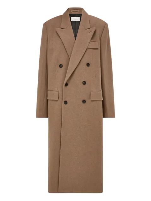 double-breasted peak-lapel coat by FERRAGAMO