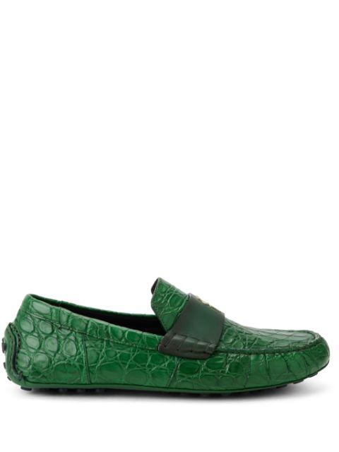 embossed crocodile effect leather loafers by FERRAGAMO