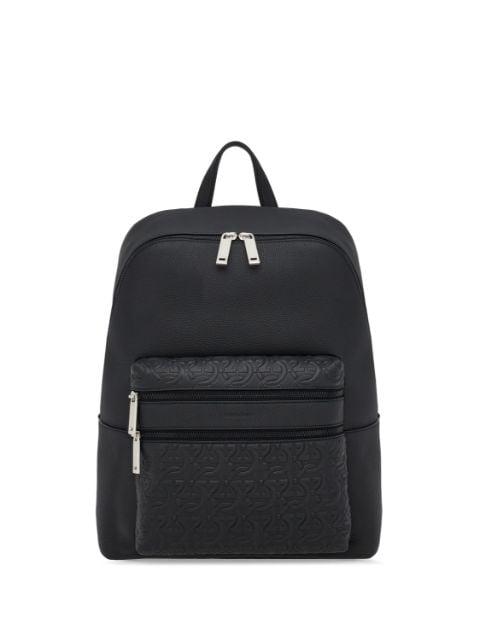 embossed-logo leather backpack by FERRAGAMO