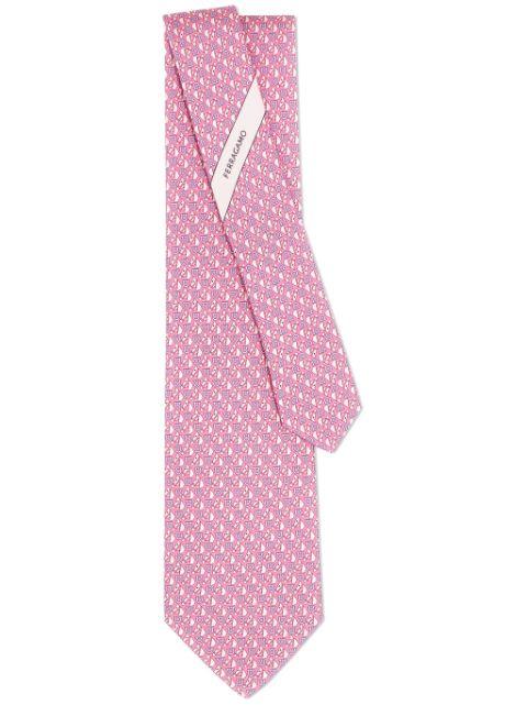 equestrian-print silk tie by FERRAGAMO