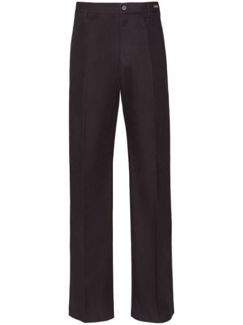 flared cotton chino trousers by FERRAGAMO
