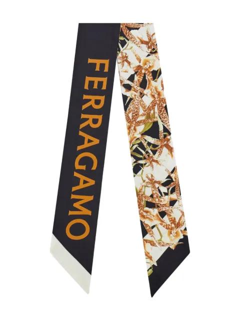 floral bloom-print silk bandeau by FERRAGAMO