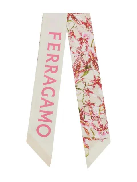 floral bloom silk scarf by FERRAGAMO