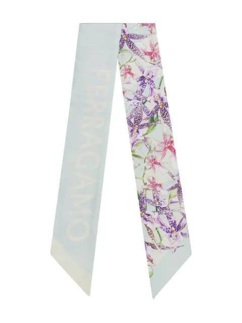 floral bloom silk scarf by FERRAGAMO