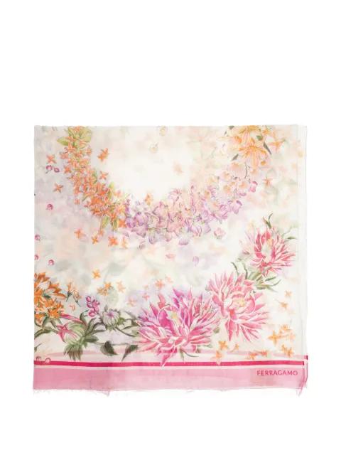 floral-print fringed scarf by FERRAGAMO