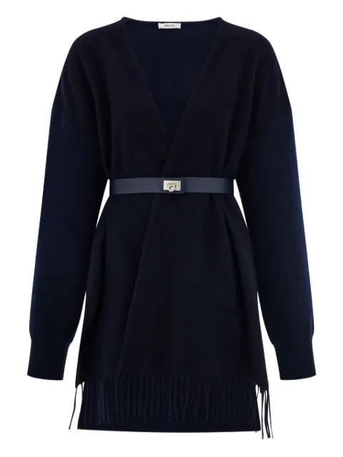 fringed belted cardigan by FERRAGAMO