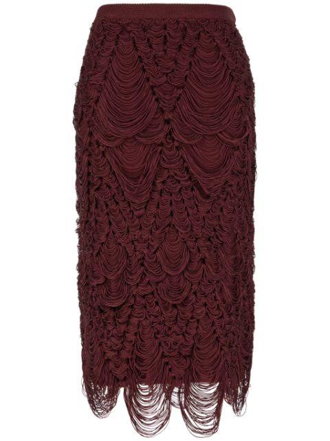 fringed midi skirt by FERRAGAMO