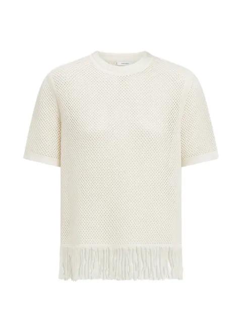 fringed net T-shirt by FERRAGAMO