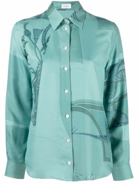 graphic-print silk shirt by FERRAGAMO