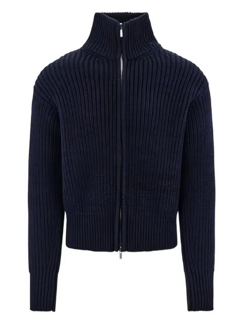 high-collar ribbed-wool jacket by FERRAGAMO