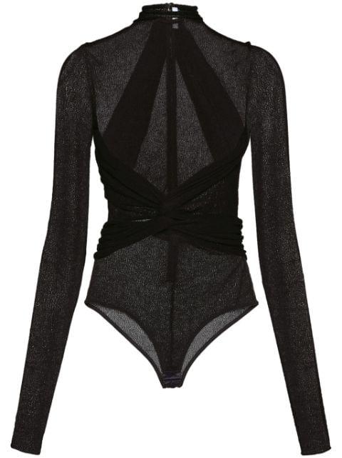 high-neck semi-sheer bodysuit by FERRAGAMO