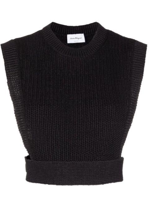 intarsia-knit cropped top by FERRAGAMO