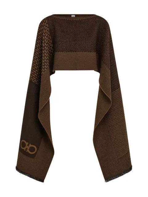 jacquard wool cape by FERRAGAMO