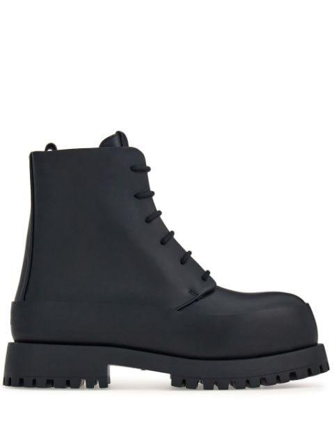 lace-up leather combat boots by FERRAGAMO