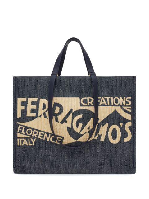 large Venna logo-embroidered tote bag by FERRAGAMO