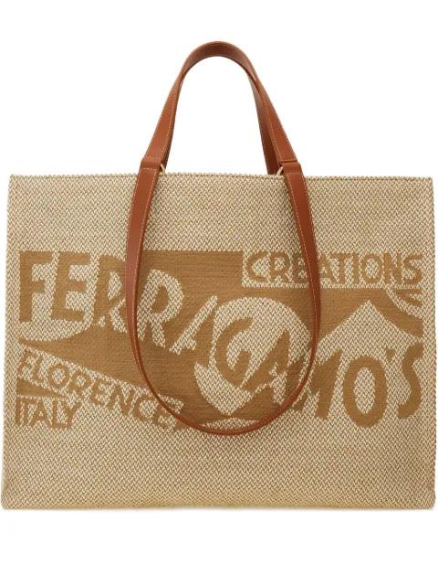 large logo-embroidered tote bag by FERRAGAMO