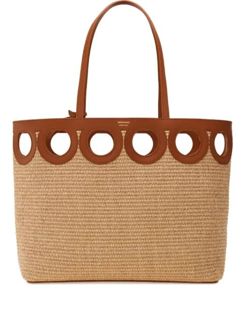 large raffia tote bag by FERRAGAMO