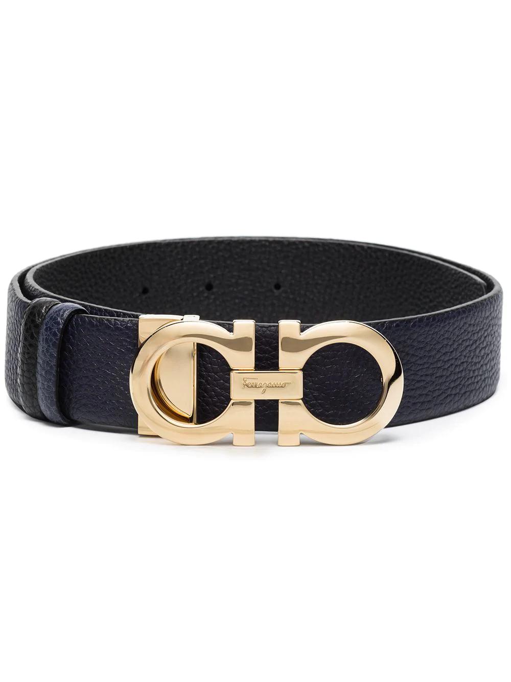 leather Gancini buckle belt by FERRAGAMO