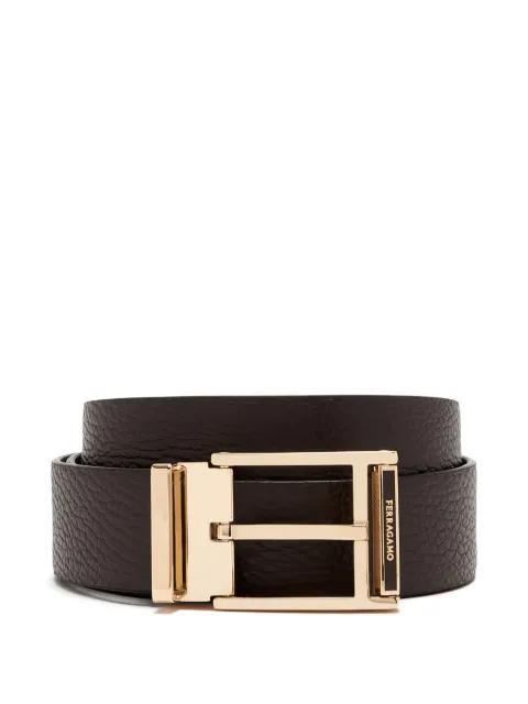 leather branded-buckle belt by FERRAGAMO