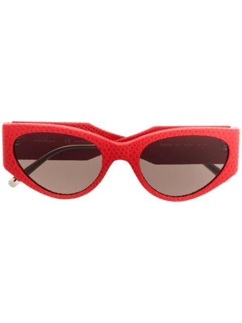 leather oversized sunglasses by FERRAGAMO