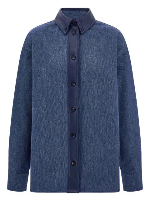 leather-trim denim shirt by FERRAGAMO