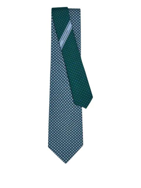 letter-print silk tie by FERRAGAMO
