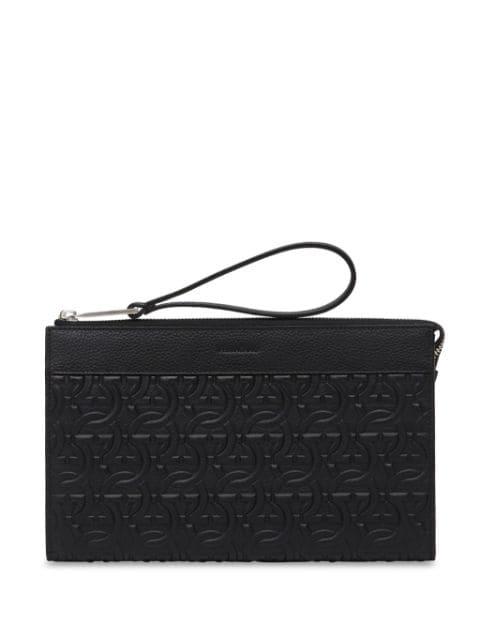 logo-embossed leather clutch bag by FERRAGAMO