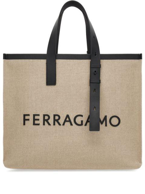 logo-embossed leather tote bag by FERRAGAMO