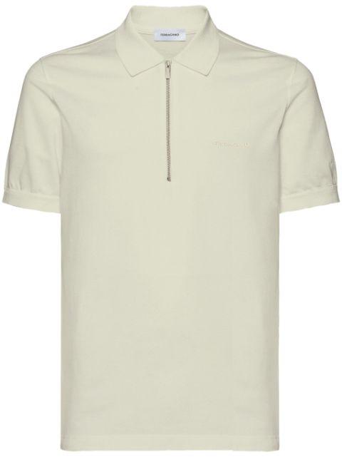 logo-embroidered half-zip polo shirt by FERRAGAMO