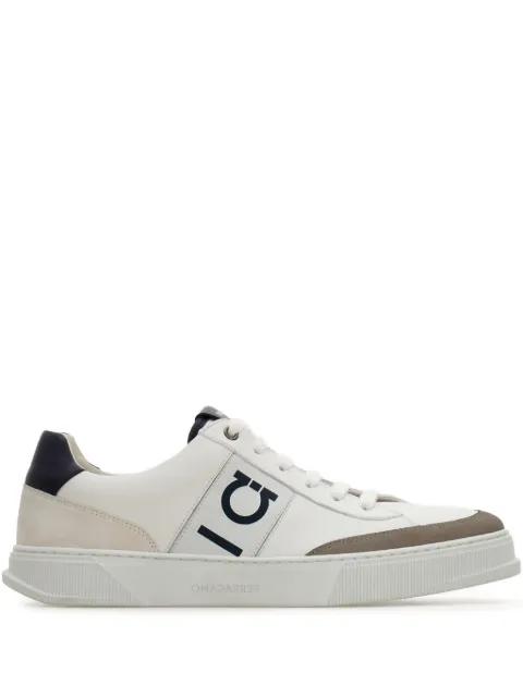 logo-embroidered leather sneakers by FERRAGAMO