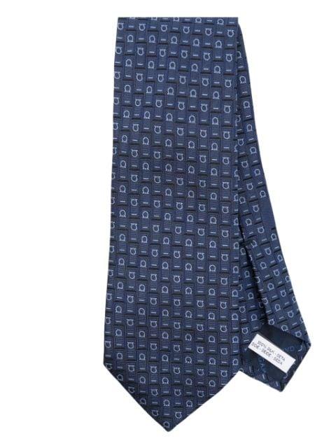 logo-embroidered silk tie by FERRAGAMO