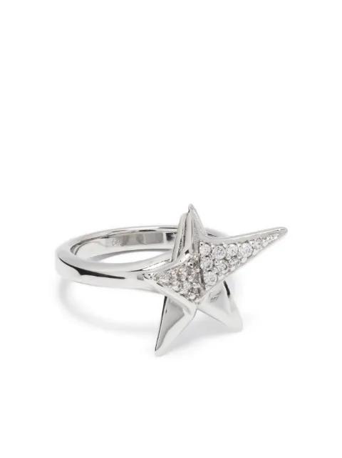 logo-engraved star-stud ring by FERRAGAMO