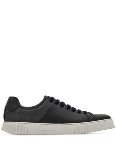 logo-pattern leather sneakers by FERRAGAMO