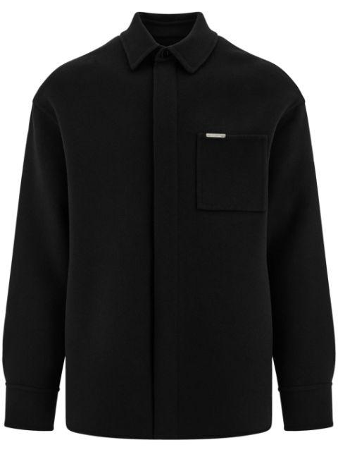 logo-plaque buttoned shirt jacket by FERRAGAMO