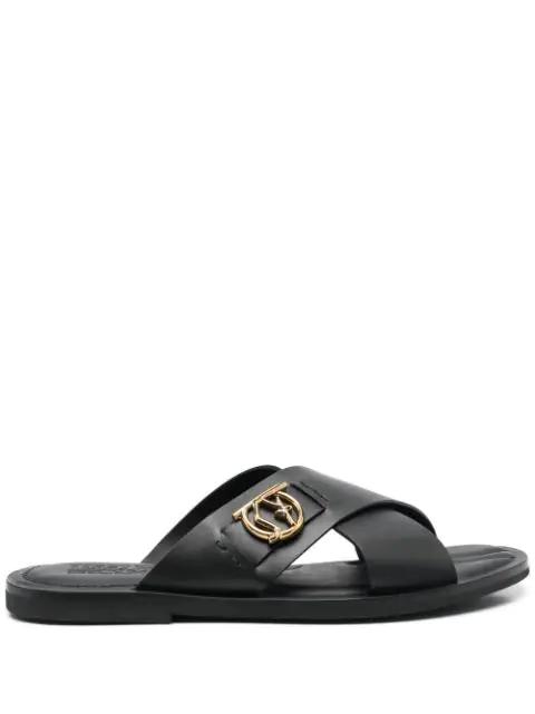 logo-plaque leather sandals by FERRAGAMO