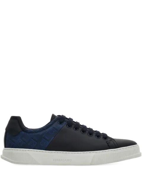logo-print leather sneakers by FERRAGAMO