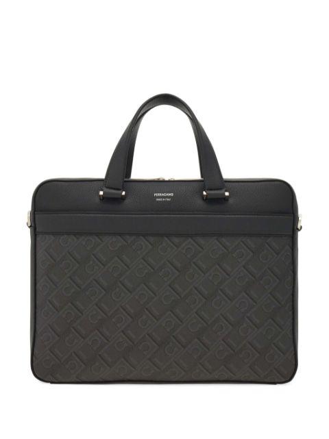 logo-stamp leather briefcase by FERRAGAMO