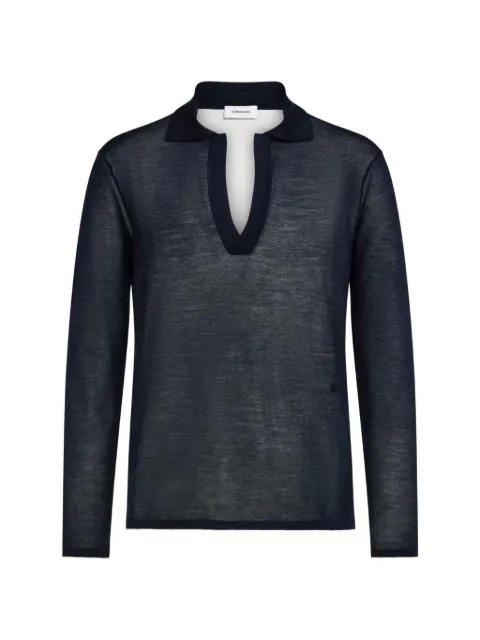 long sleeve knitted silk polo shirt by FERRAGAMO