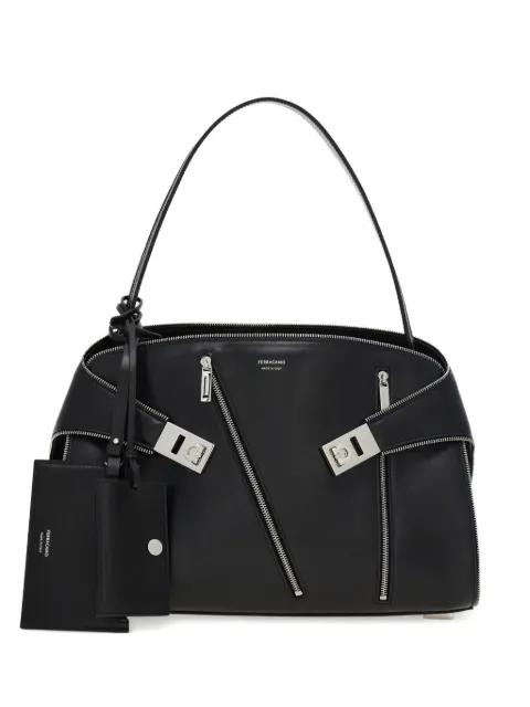 medium Hug Soft zip-detail shoulder bag by FERRAGAMO