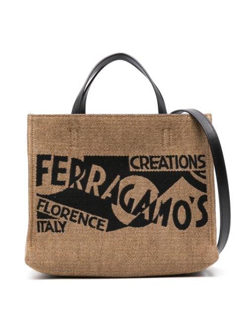 medium logo-embroidered tote bag by FERRAGAMO