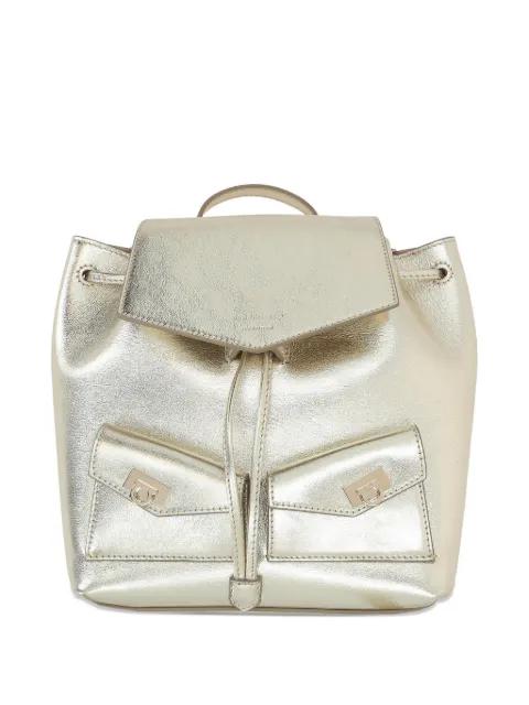 metallic-finish leather backpack by FERRAGAMO