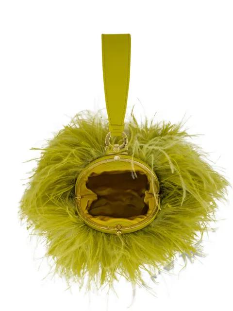 mini Double Gancini ostrich-feather clutch bag by FERRAGAMO