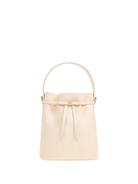 mini leather bow-detail bucket bag by FERRAGAMO