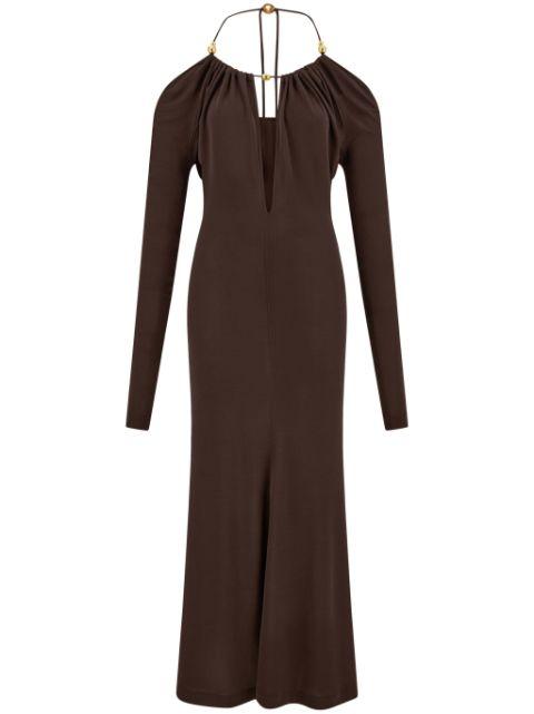 open-back crepe maxi dress by FERRAGAMO