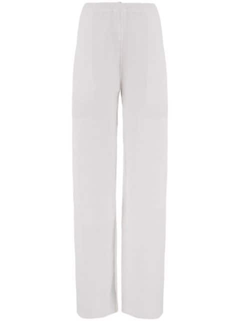 patch-detail linen-blend trousers by FERRAGAMO